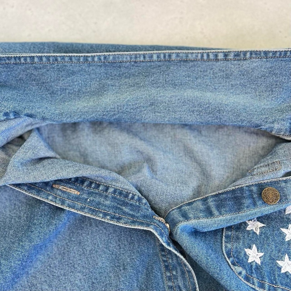 Vintage Michelle Louise Denim Embroidered Americana American Flag & Star Jacket - Picture 6 of 6